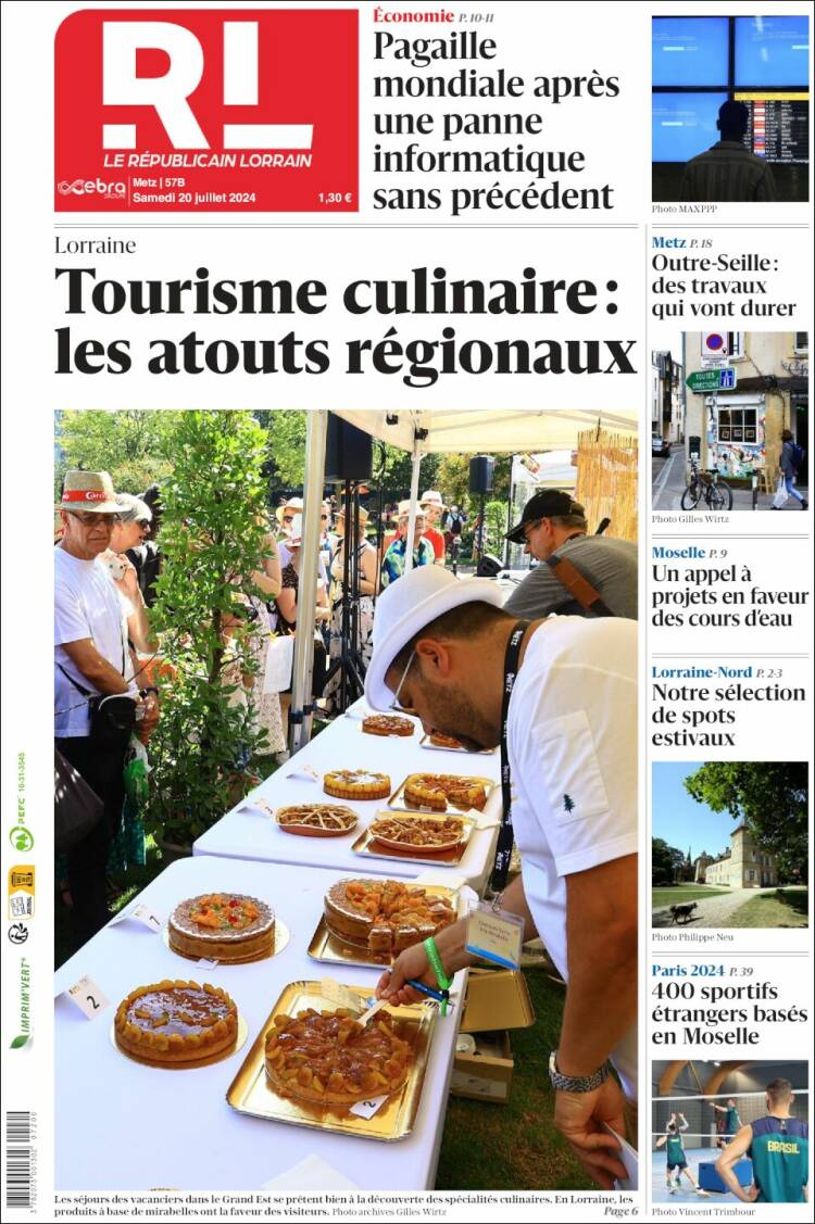 Portada de Le Republicain Lorrain (Francia)
