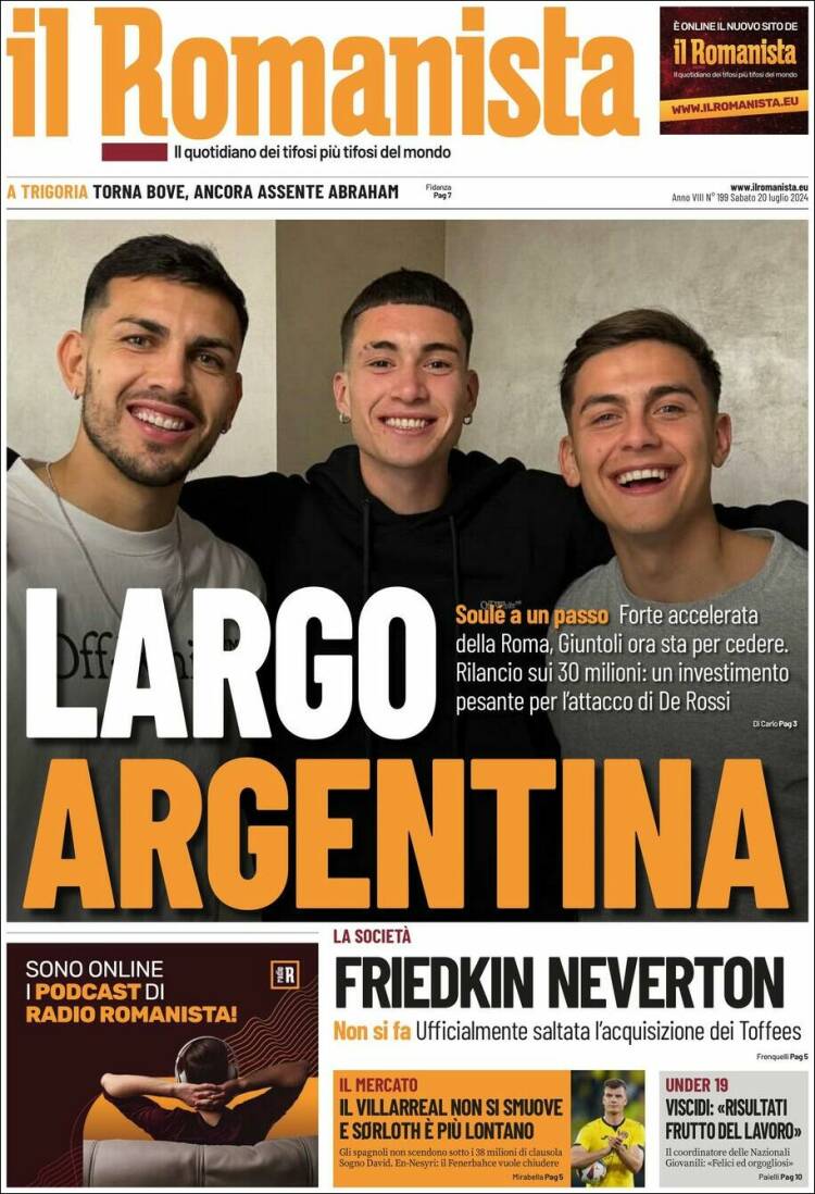 Portada de Romanista (Italia)