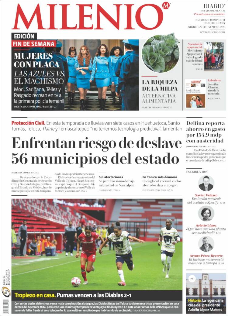 Portada de Milenio - Estado de México (M&eacute;xico)