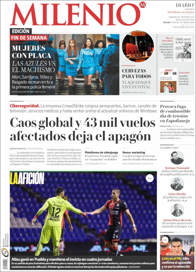 Portada de Milenio - Jalisco (M&eacute;xico)