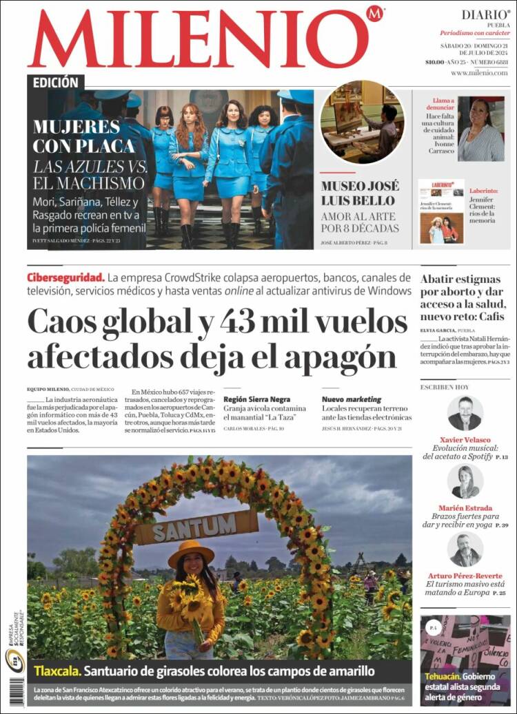 Portada de Milenio de Puebla (M&eacute;xico)