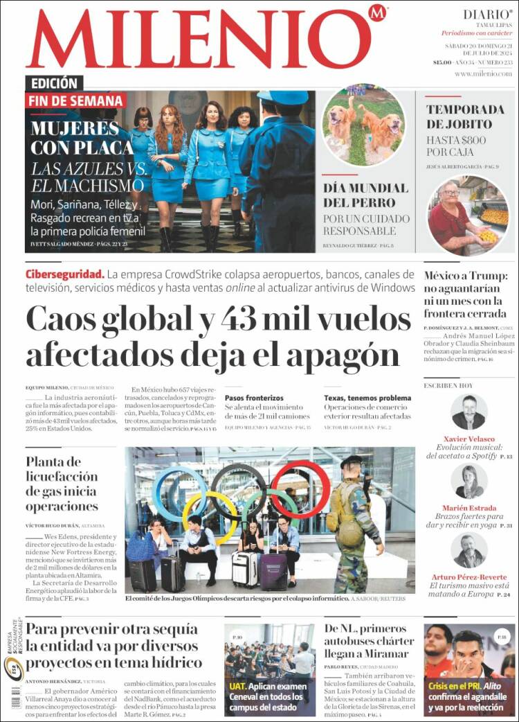 Portada de Milenio - Tamaulipas (M&eacute;xico)