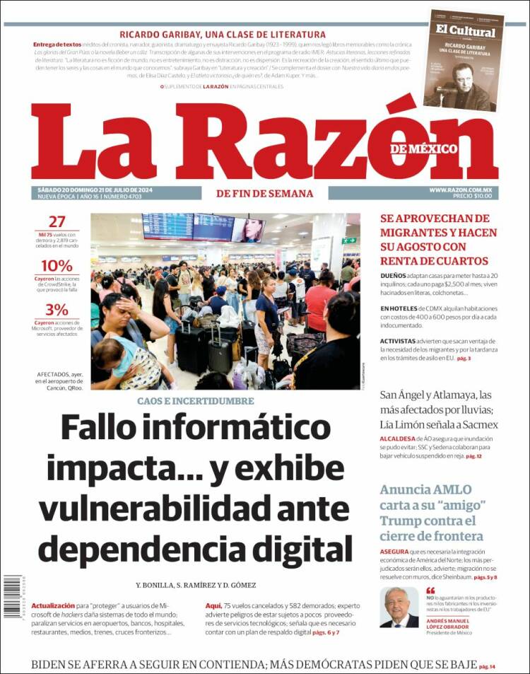 Portada de La Razón (M&eacute;xico)