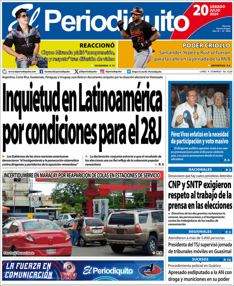 Portada de Periodiquito de Aragua (Venezuela)