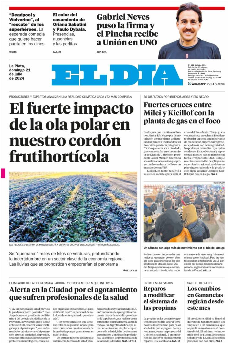 Portada de El Día de la Plata (Argentina)