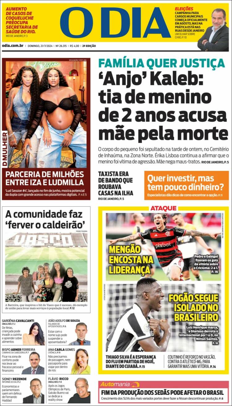 Portada de O Dia (Brasil)