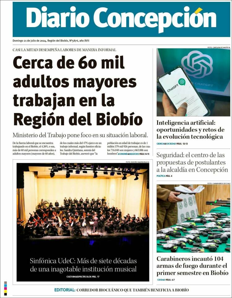 Portada de Diario de Concepción (Chile)