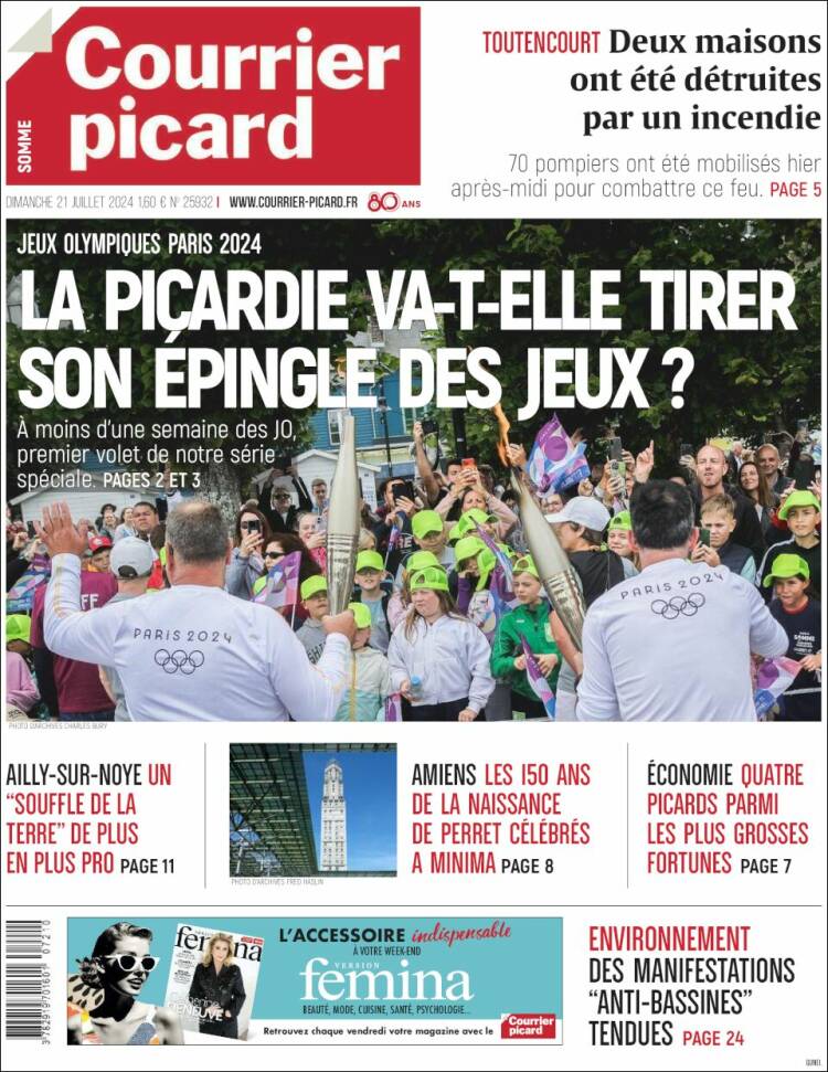 Portada de Courrier Picard (Francia)