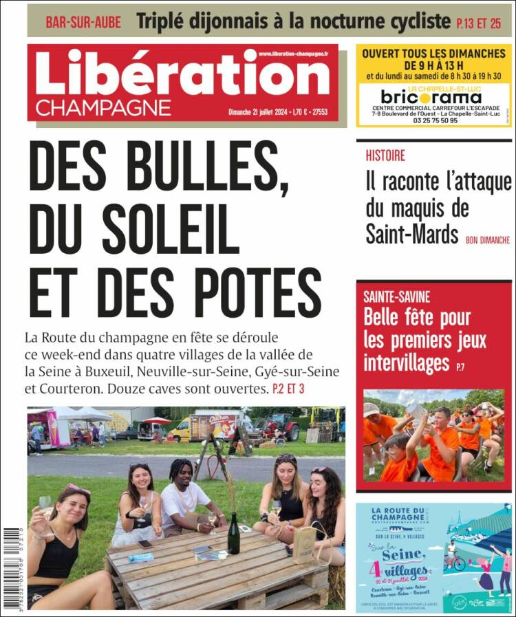 Portada de Libération Champagne (Francia)