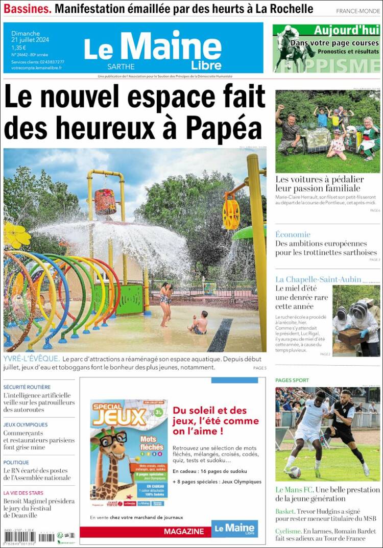 Portada de Le Maine Libre (Francia)