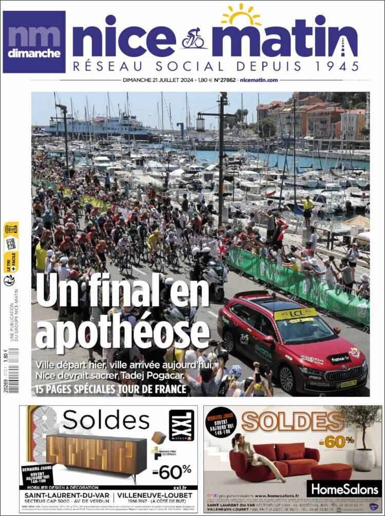 Portada de Nice-Matin (Francia)