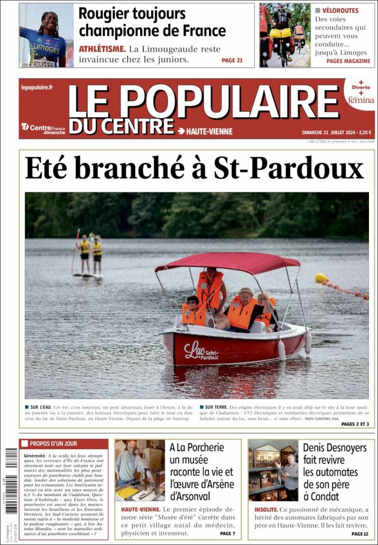 Portada de Le Populaire du Centre (Francia)