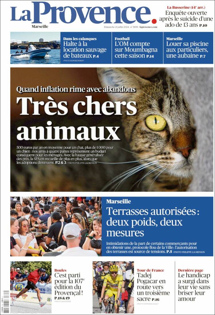 Portada de La Provence (Francia)