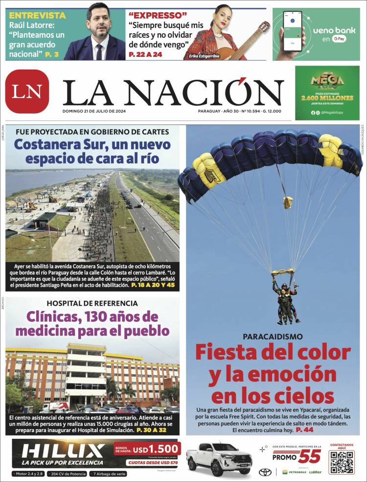 Portada de La Nación (Paraguay)