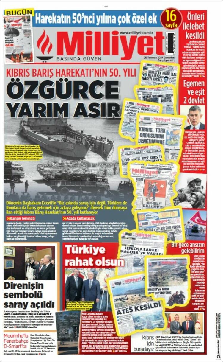 Portada de Milliyet (Turqu&iacute;a)