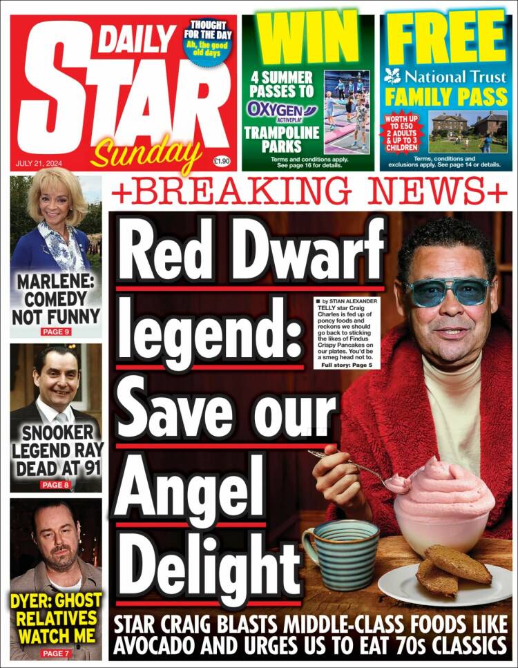 Portada de Daily Star (Reino Unido)