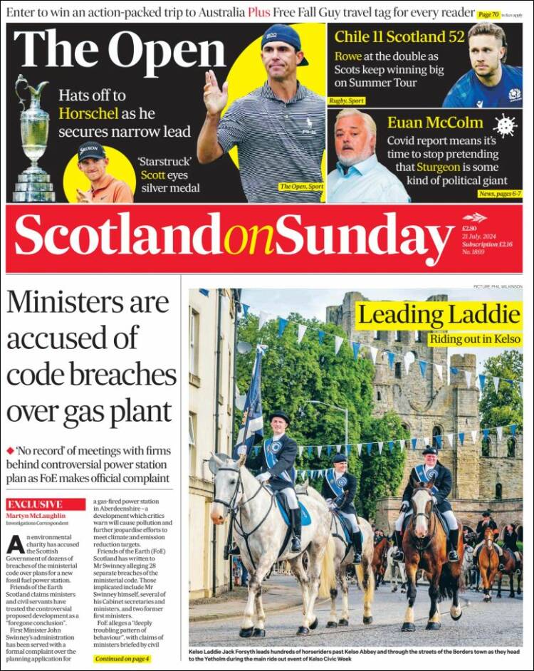Portada de The Scotsman (Reino Unido)