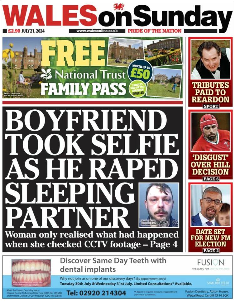 Portada de Western Mail (Reino Unido)