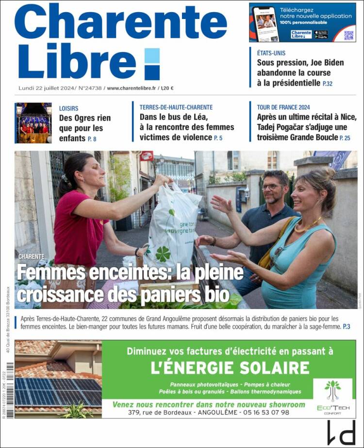 Portada de Charente Libre (France)