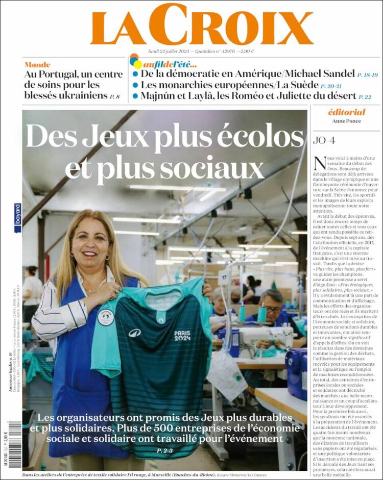 Portada de La Croix (Francia)