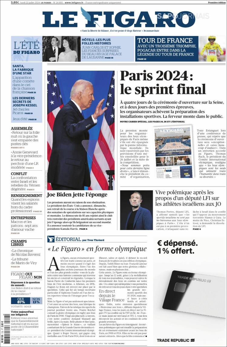 Portada de Le Figaro (Francia)