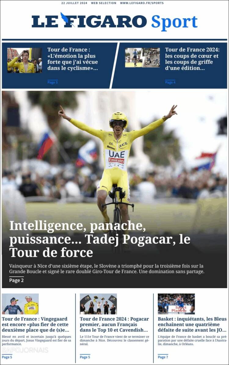 Portada de Le Figaro Sport (Francia)
