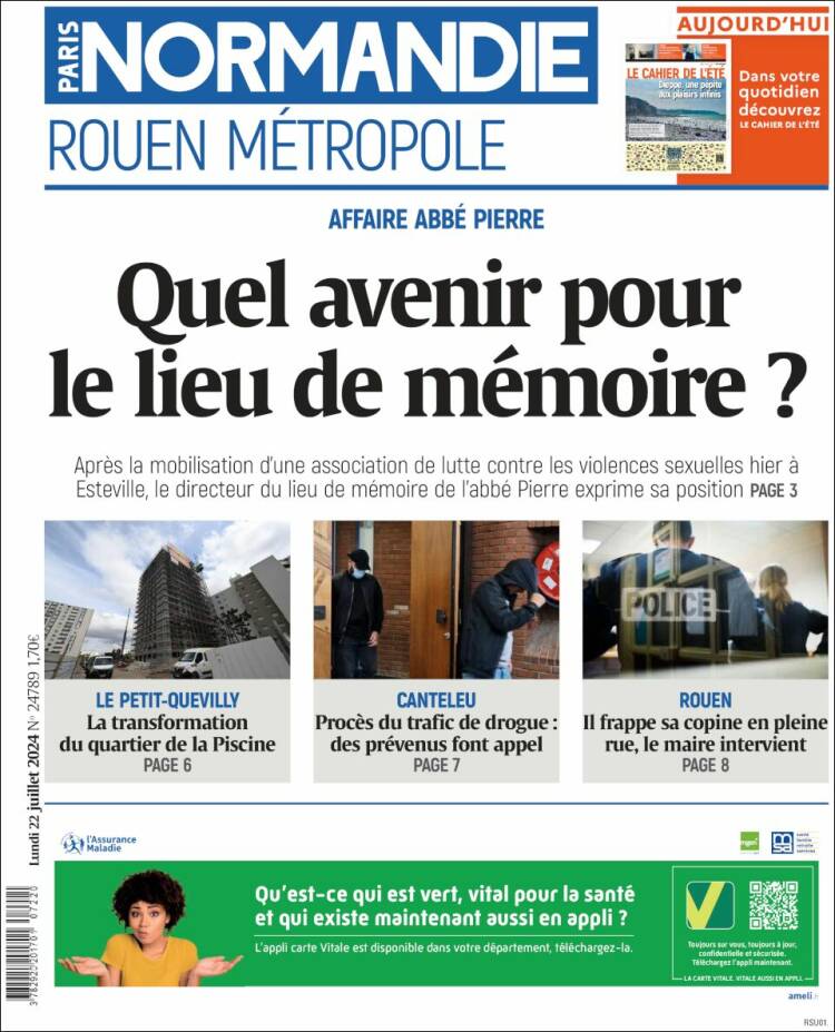 Portada de Paris Normandie (Francia)