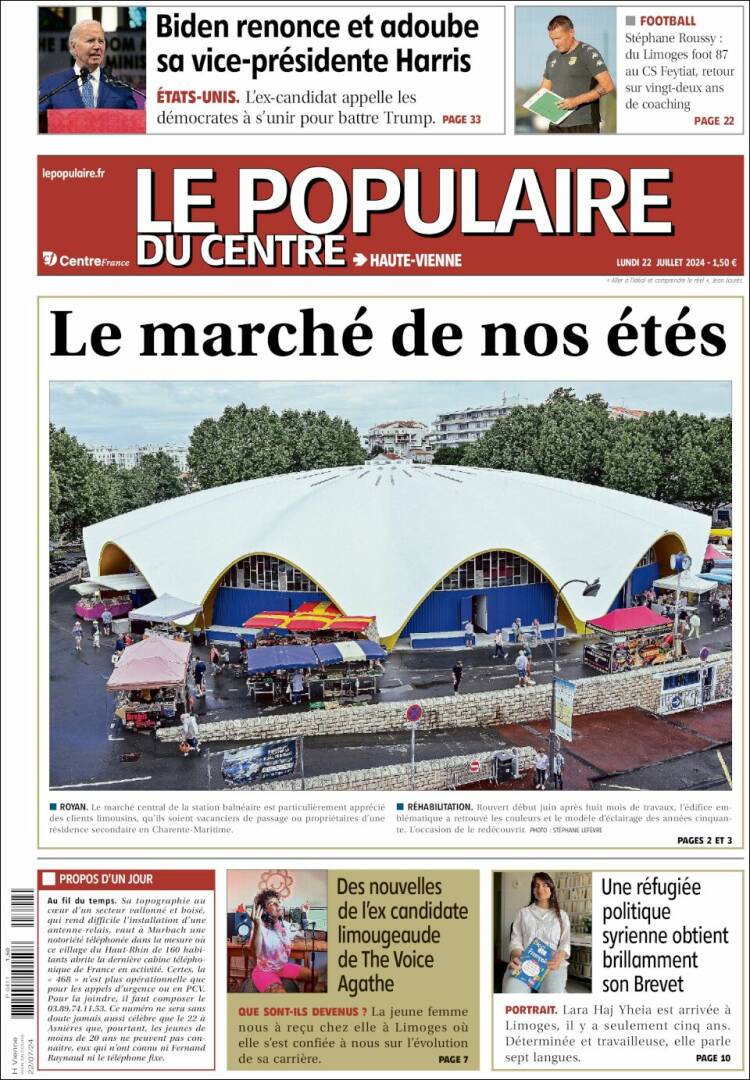 Portada de Le Populaire du Centre (Francia)