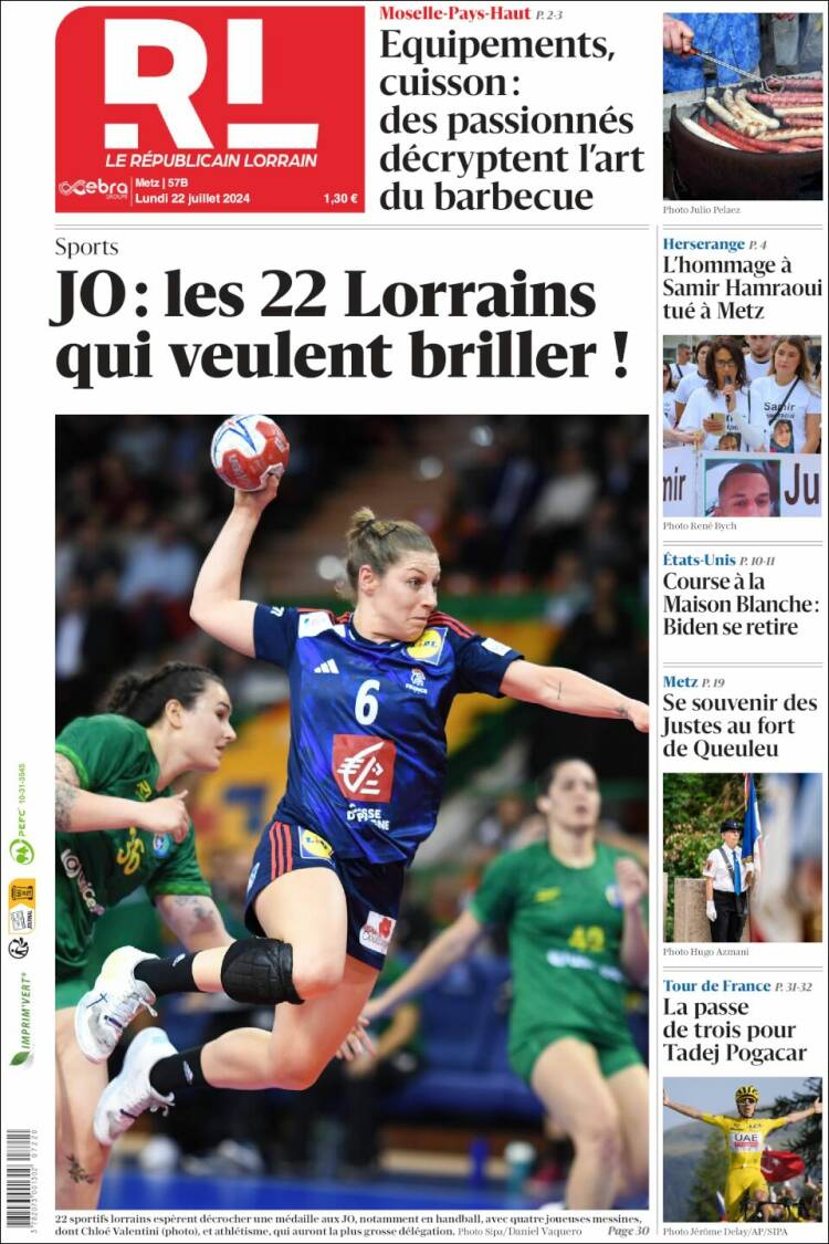 Portada de Le Republicain Lorrain (Francia)