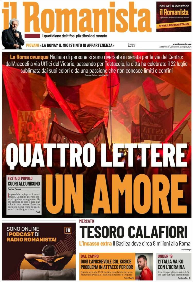 Portada de Romanista (Italia)