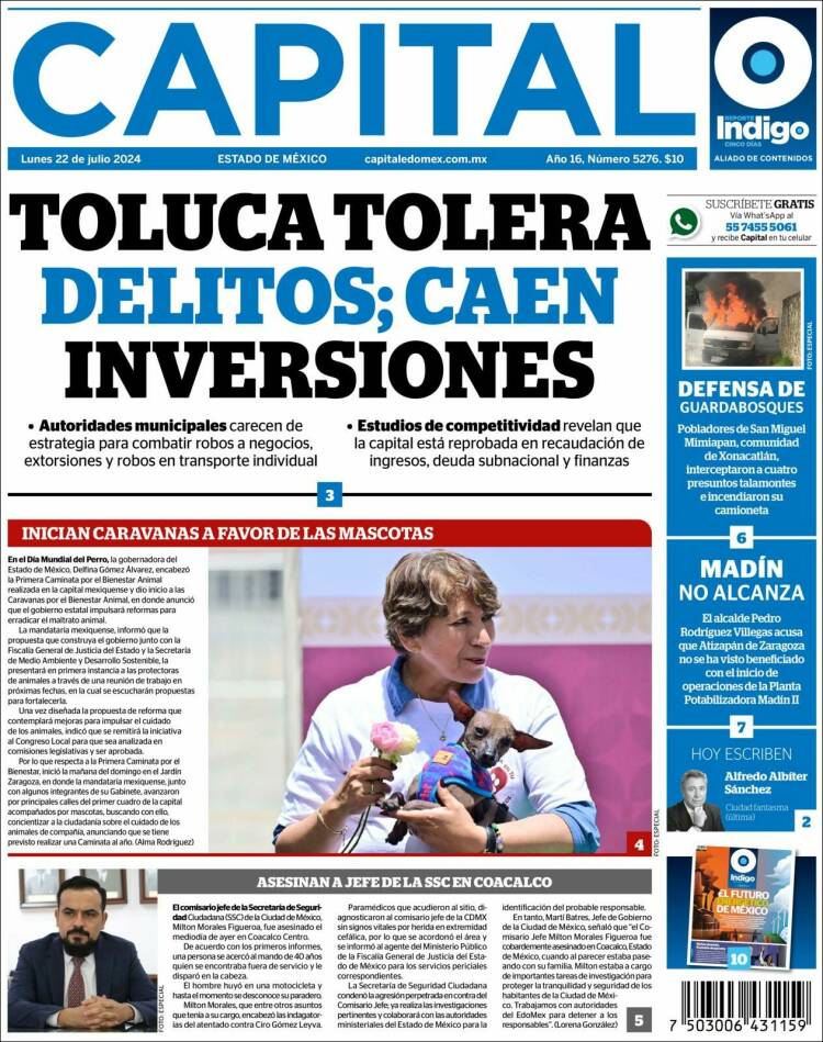 Portada de Capital México (México)