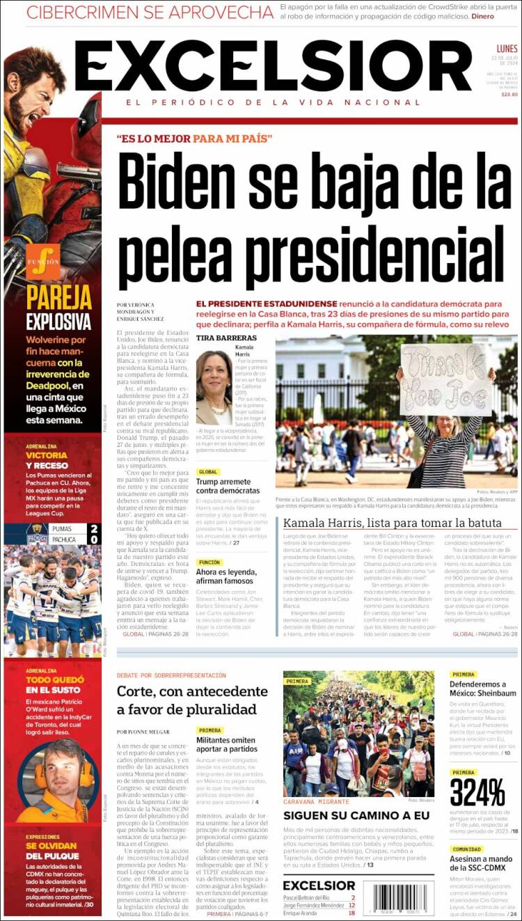Portada de Excelsior (México)