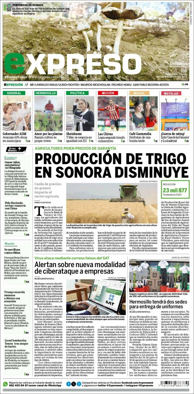 Portada de Expreso (México)