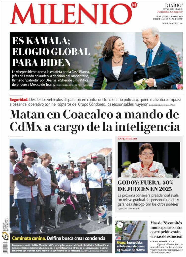Portada de Milenio - Estado de México (México)