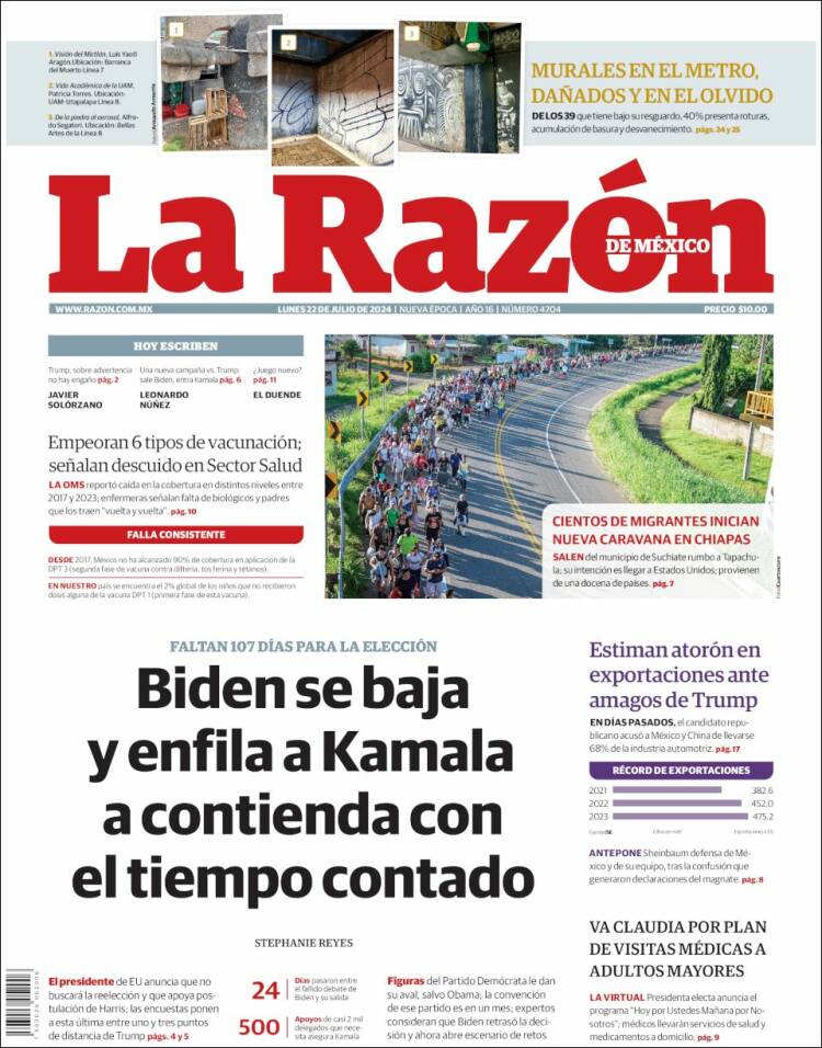 Portada de La Razón (México)