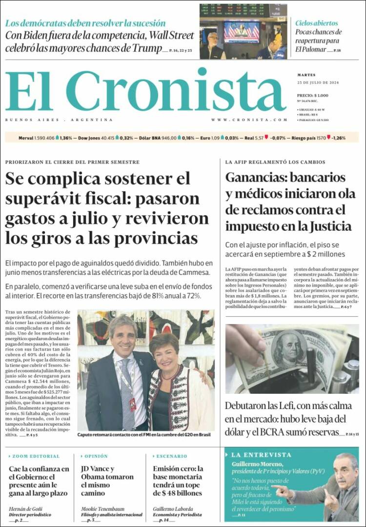 Portada de El Cronista Comercial (Argentina)