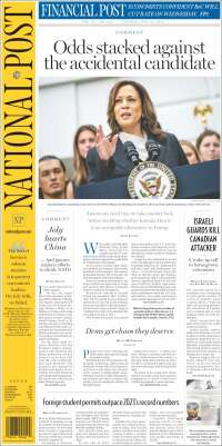 Portada de The National Post (Canadá)