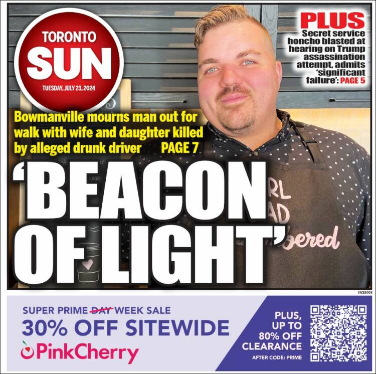 Portada de The Toronto Sun (Canadá)