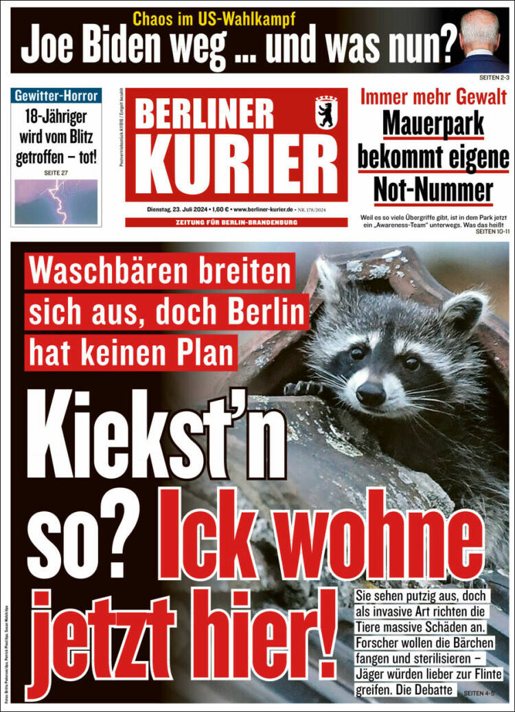 Portada de Berliner Kurier - Startseite BK (Alemania)