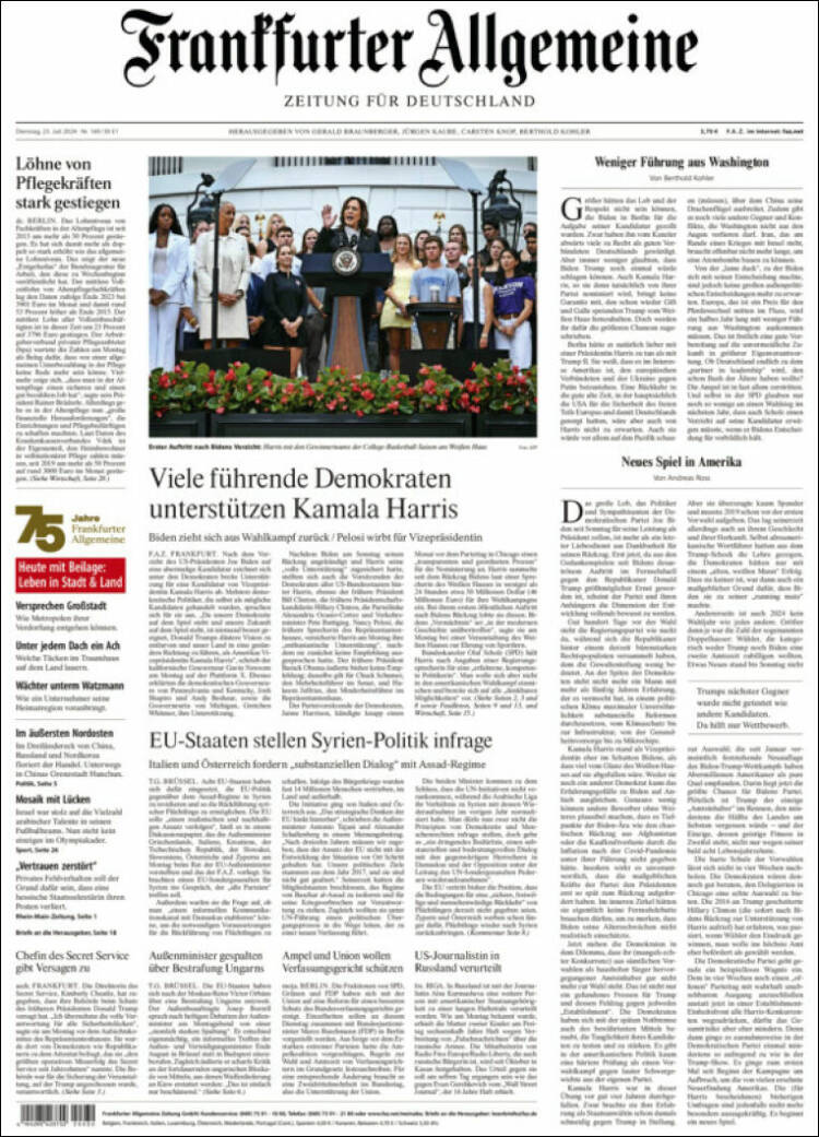 Portada de Frankfurter Allgemeine (Alemania)