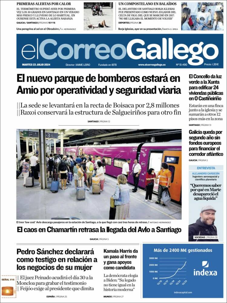 Portada de El Correo Gallego (España)