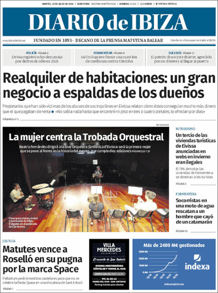 Portada de Diario de Ibiza (España)