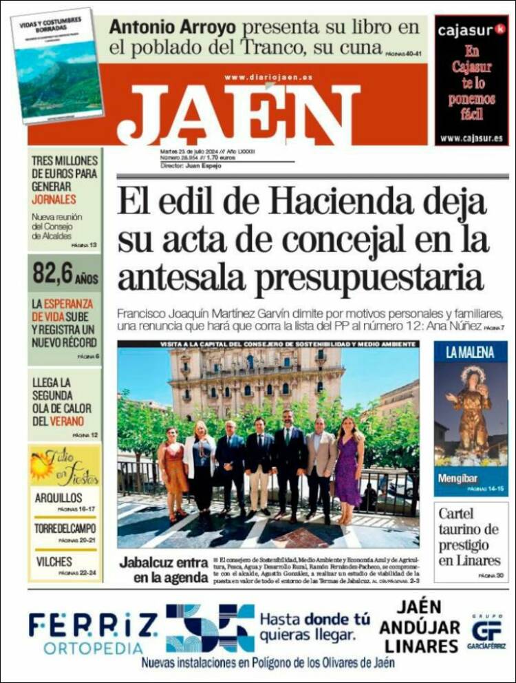 Portada de Diario Jaén (España)