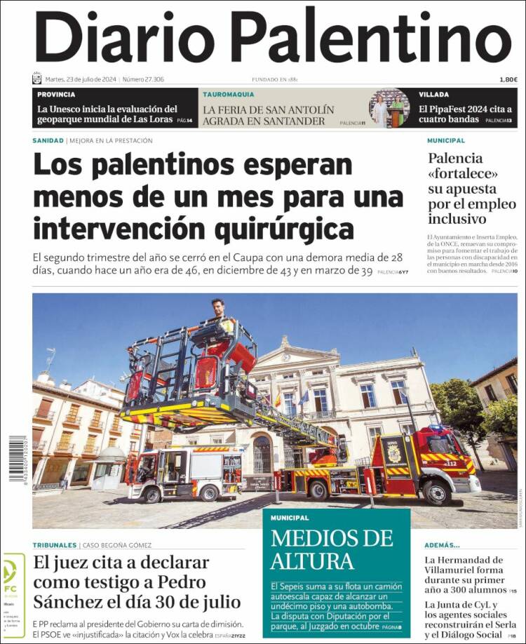 Portada de Diario Palentino (España)