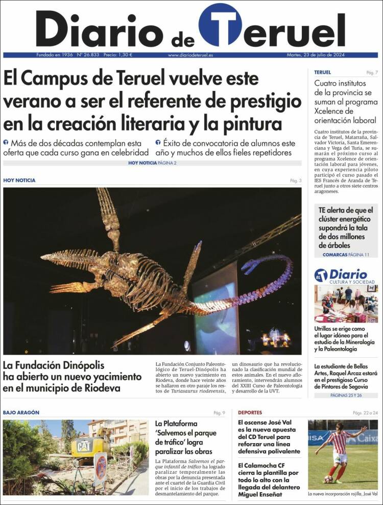 Portada de Diario de Teruel (España)