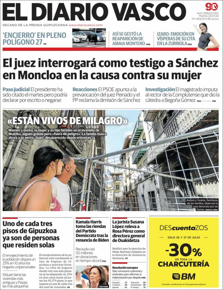 Portada de Diario Vasco (España)