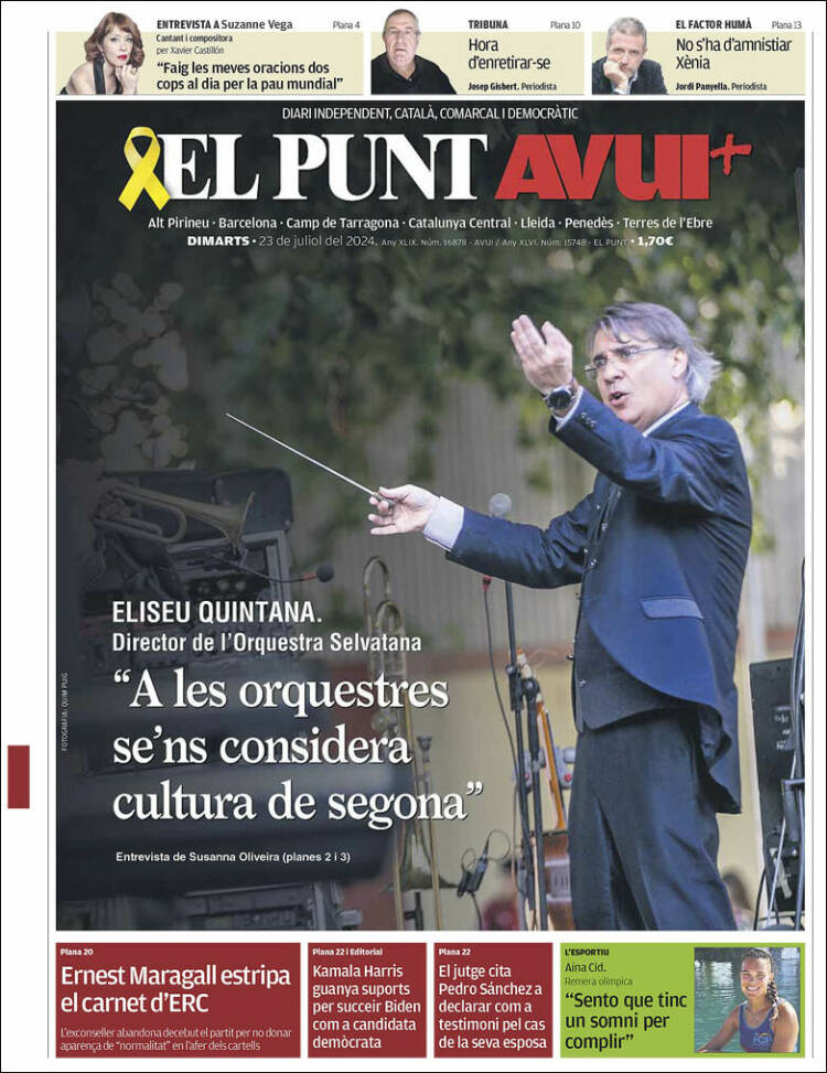 Portada de El Punt Avui (España)