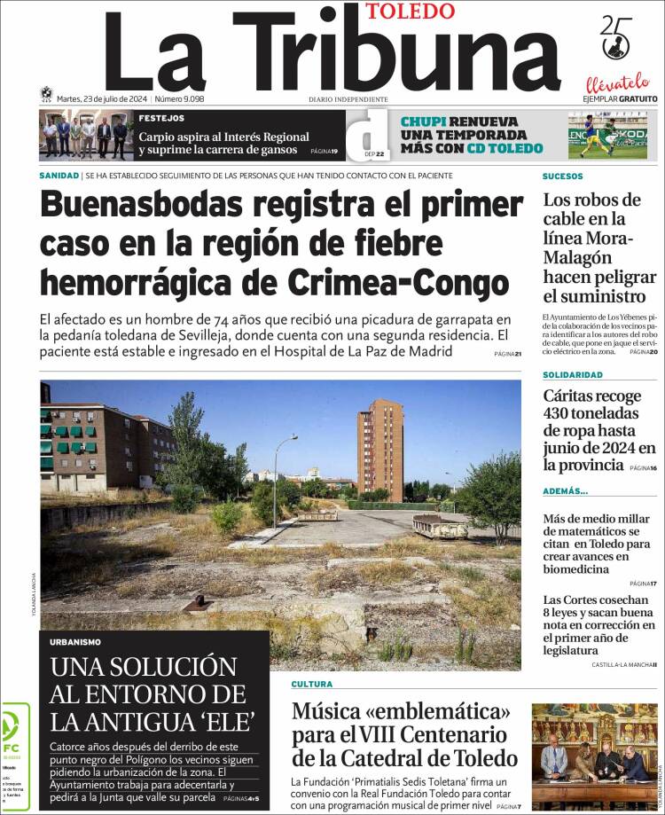 Portada de La Tribuna de Toledo (España)