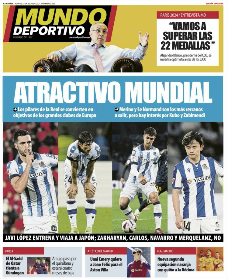 Portada de Mundo Deportivo Gipuzkoa (España)