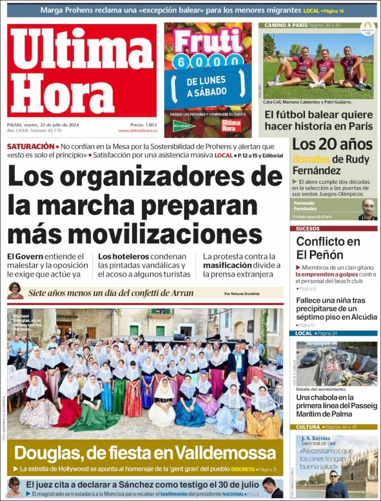 Portada de Última Hora (España)